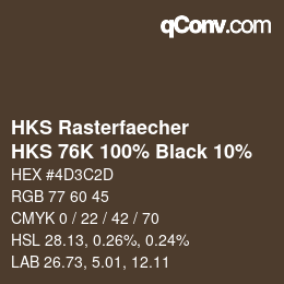 Color code: HKS Rasterfaecher - HKS 76K 100% Black 10% | qconv.com