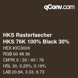 カラーコード: HKS Rasterfaecher - HKS 76K 100% Black 30% | qconv.com