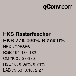 Code couleur: HKS Rasterfaecher - HKS 77K 030% Black 0% | qconv.com