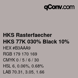 Color code: HKS Rasterfaecher - HKS 77K 030% Black 10% | qconv.com