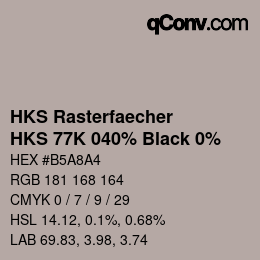 Código de color: HKS Rasterfaecher - HKS 77K 040% Black 0% | qconv.com