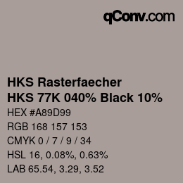カラーコード: HKS Rasterfaecher - HKS 77K 040% Black 10% | qconv.com