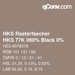 Código de color: HKS Rasterfaecher - HKS 77K 060% Black 0% | qconv.com