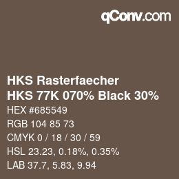 Código de color: HKS Rasterfaecher - HKS 77K 070% Black 30% | qconv.com