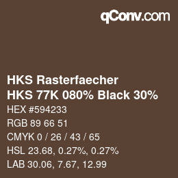 Color code: HKS Rasterfaecher - HKS 77K 080% Black 30% | qconv.com