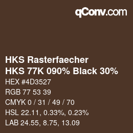 Código de color: HKS Rasterfaecher - HKS 77K 090% Black 30% | qconv.com