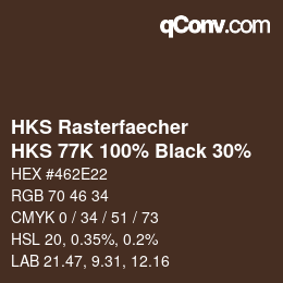 カラーコード: HKS Rasterfaecher - HKS 77K 100% Black 30% | qconv.com