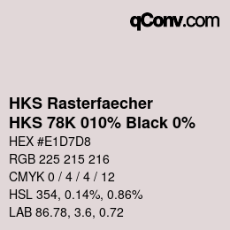 Código de color: HKS Rasterfaecher - HKS 78K 010% Black 0% | qconv.com