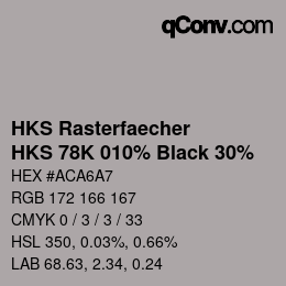 Código de color: HKS Rasterfaecher - HKS 78K 010% Black 30% | qconv.com