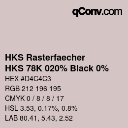 Color code: HKS Rasterfaecher - HKS 78K 020% Black 0% | qconv.com