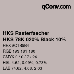 Color code: HKS Rasterfaecher - HKS 78K 020% Black 10% | qconv.com