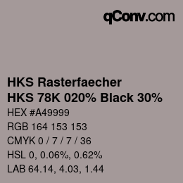 Color code: HKS Rasterfaecher - HKS 78K 020% Black 30% | qconv.com