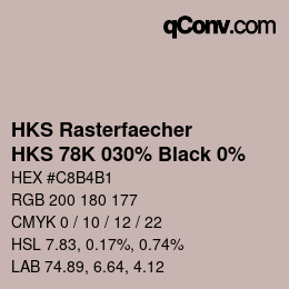 Código de color: HKS Rasterfaecher - HKS 78K 030% Black 0% | qconv.com