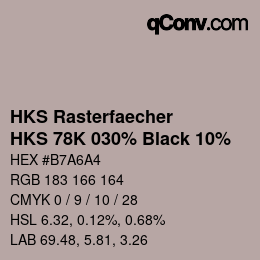 カラーコード: HKS Rasterfaecher - HKS 78K 030% Black 10% | qconv.com