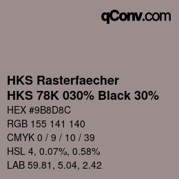 Código de color: HKS Rasterfaecher - HKS 78K 030% Black 30% | qconv.com
