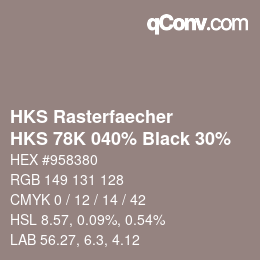 Código de color: HKS Rasterfaecher - HKS 78K 040% Black 30% | qconv.com