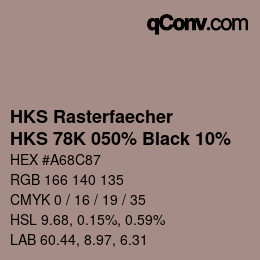 カラーコード: HKS Rasterfaecher - HKS 78K 050% Black 10% | qconv.com