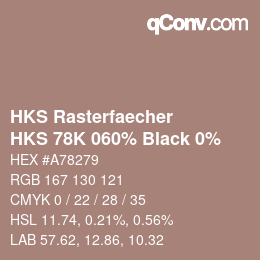 Código de color: HKS Rasterfaecher - HKS 78K 060% Black 0% | qconv.com