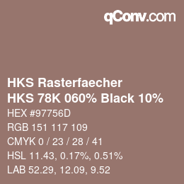 Color code: HKS Rasterfaecher - HKS 78K 060% Black 10% | qconv.com