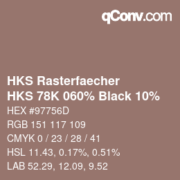 Code couleur: HKS Rasterfaecher - HKS 78K 060% Black 10% | qconv.com