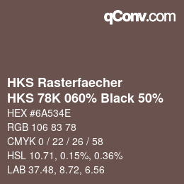 Código de color: HKS Rasterfaecher - HKS 78K 060% Black 50% | qconv.com
