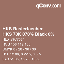 Código de color: HKS Rasterfaecher - HKS 78K 070% Black 0% | qconv.com
