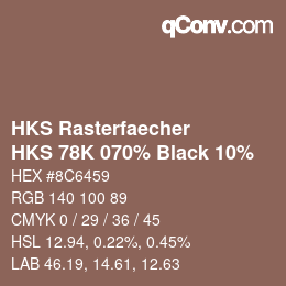カラーコード: HKS Rasterfaecher - HKS 78K 070% Black 10% | qconv.com