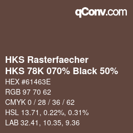 Color code: HKS Rasterfaecher - HKS 78K 070% Black 50% | qconv.com