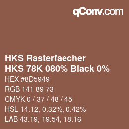 Code couleur: HKS Rasterfaecher - HKS 78K 080% Black 0% | qconv.com