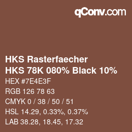カラーコード: HKS Rasterfaecher - HKS 78K 080% Black 10% | qconv.com
