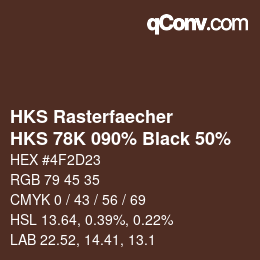 Code couleur: HKS Rasterfaecher - HKS 78K 090% Black 50% | qconv.com