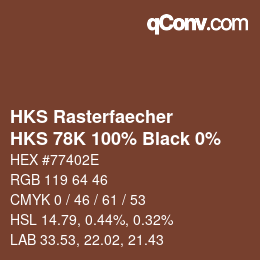 Code couleur: HKS Rasterfaecher - HKS 78K 100% Black 0% | qconv.com