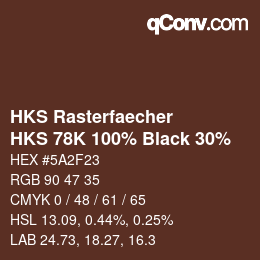 カラーコード: HKS Rasterfaecher - HKS 78K 100% Black 30% | qconv.com