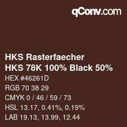 Código de color: HKS Rasterfaecher - HKS 78K 100% Black 50% | qconv.com