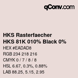 Color code: HKS Rasterfaecher - HKS 81K 010% Black 0% | qconv.com