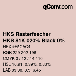 Color code: HKS Rasterfaecher - HKS 81K 020% Black 0% | qconv.com