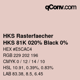 Código de color: HKS Rasterfaecher - HKS 81K 020% Black 0% | qconv.com