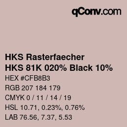 Code couleur: HKS Rasterfaecher - HKS 81K 020% Black 10% | qconv.com