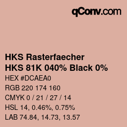 カラーコード: HKS Rasterfaecher - HKS 81K 040% Black 0% | qconv.com