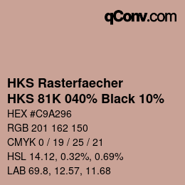 カラーコード: HKS Rasterfaecher - HKS 81K 040% Black 10% | qconv.com