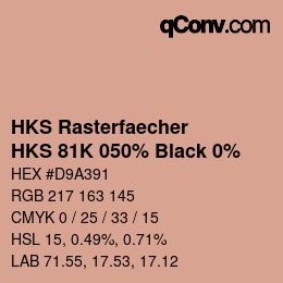 カラーコード: HKS Rasterfaecher - HKS 81K 050% Black 0% | qconv.com