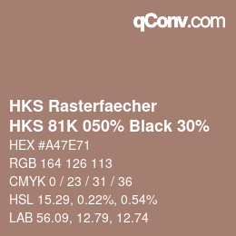 カラーコード: HKS Rasterfaecher - HKS 81K 050% Black 30% | qconv.com