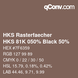 Código de color: HKS Rasterfaecher - HKS 81K 050% Black 50% | qconv.com