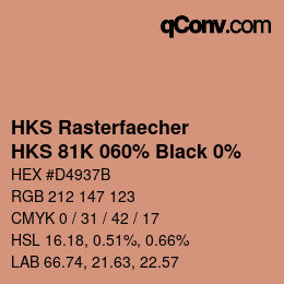 Code couleur: HKS Rasterfaecher - HKS 81K 060% Black 0% | qconv.com