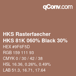 Color code: HKS Rasterfaecher - HKS 81K 060% Black 30% | qconv.com