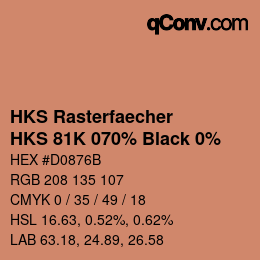 カラーコード: HKS Rasterfaecher - HKS 81K 070% Black 0% | qconv.com