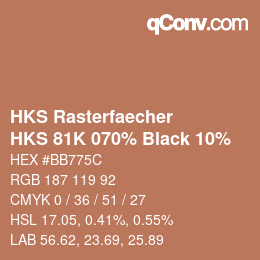 Code couleur: HKS Rasterfaecher - HKS 81K 070% Black 10% | qconv.com