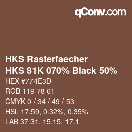 Code couleur: HKS Rasterfaecher - HKS 81K 070% Black 50% | qconv.com