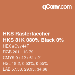 カラーコード: HKS Rasterfaecher - HKS 81K 080% Black 0% | qconv.com