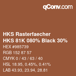 Code couleur: HKS Rasterfaecher - HKS 81K 080% Black 30% | qconv.com